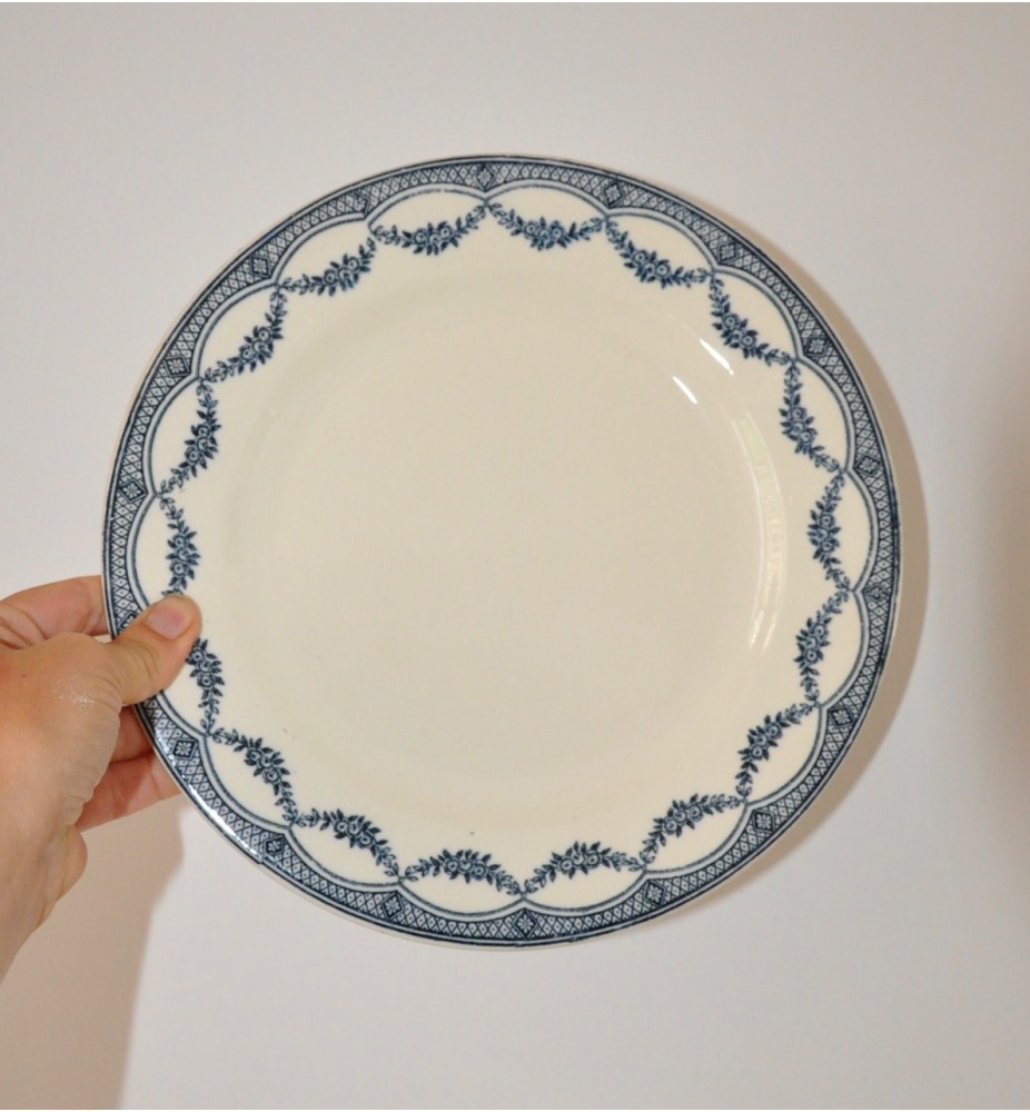 Assiettes Plates Service Golfe Juan De Salins, Faïence - Occasion, Bon état Général