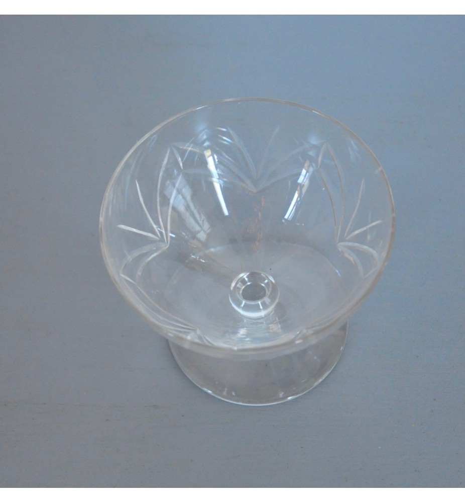 Service à Champagne Vintage : 8 Coupes Basses + Carafe En Verre Transparent