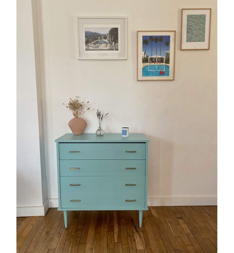 Commode vert rétro vintage