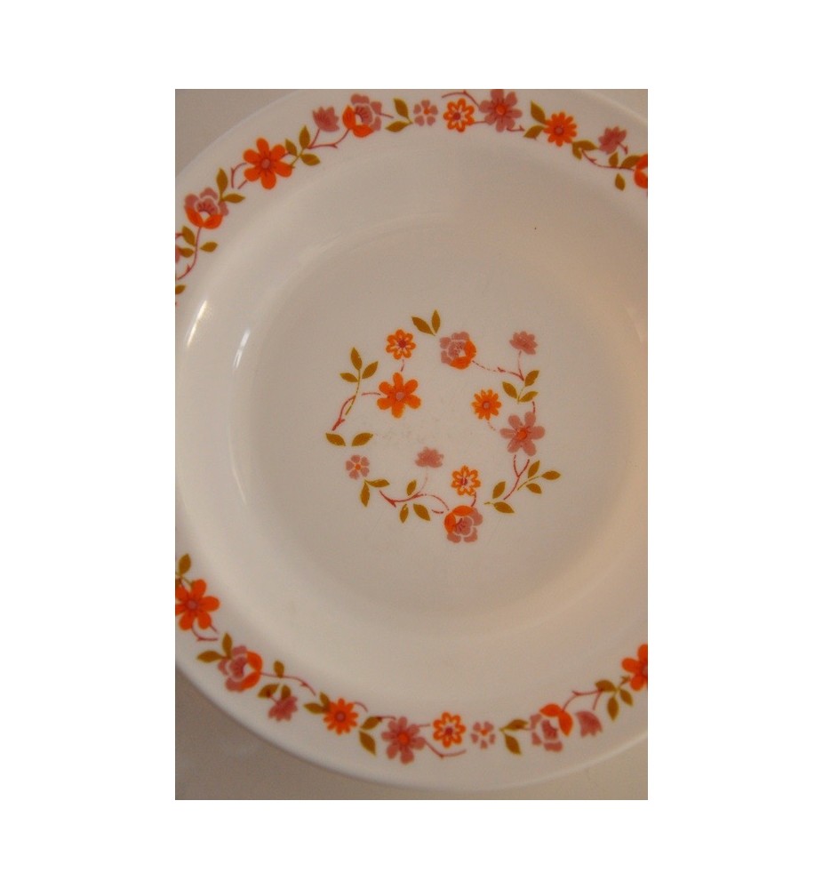 Lot De 4 Assiettes Creuses Arcopal - Motif Floral Multicolore - Occasion