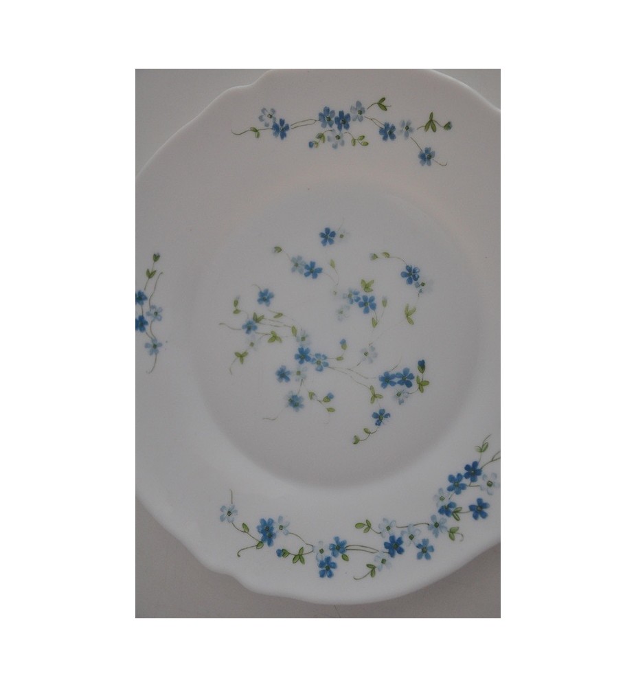 Assiette plate myosotis - Chineries Fleuries